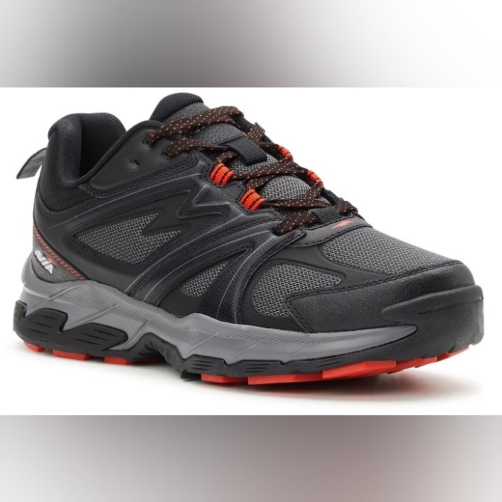 Men's Avia Talus Rugged Walking Shoes    Size 8   Black w/ Red Accents    NWT